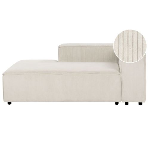 Méridienne Ardal Velours Côtelé Blanc Cassé Côté Droit