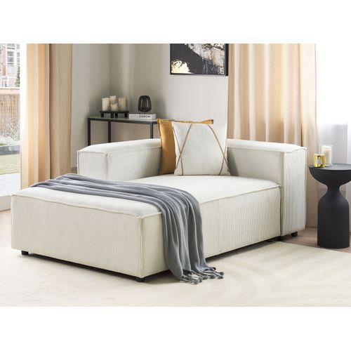 Méridienne Ardal Velours Côtelé Blanc Cassé Côté Droit