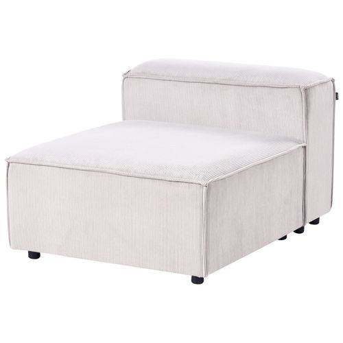 Canapé Modulable 3 Places Ardal Velours Côtelé Blanc Cassé