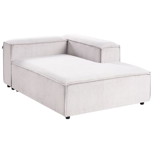 Canapé D'angle Modulable 4 Places Ardal Velours Côtelé Blanc Cassé Côté Gauche