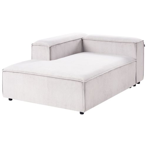 Canapé D'angle Modulable 4 Places Ardal Velours Côtelé Blanc Cassé Côté Droit