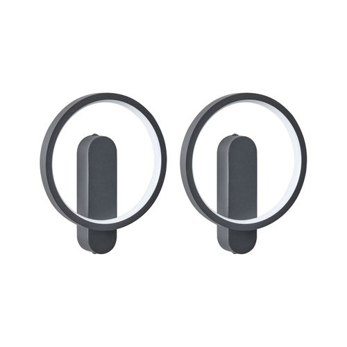 Lot De 2 Lampes Murales Blies LED Métal Noir