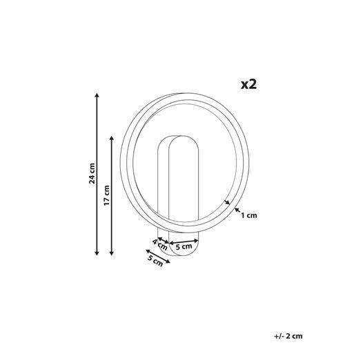 Lot De 2 Lampes Murales Blies LED Métal Noir