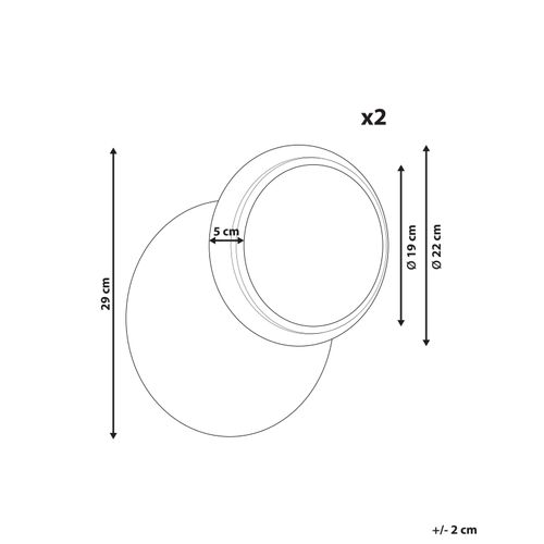 Lot De 2 Lampes Murales Semnon LED Métal Blanc