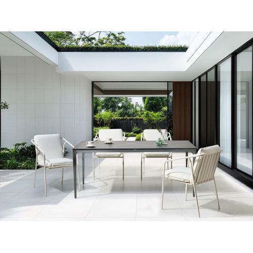 Table De Salle à Manger De Jardin Sovareto 180 Cm 90 Cm Effet Marbre Marbre Noir