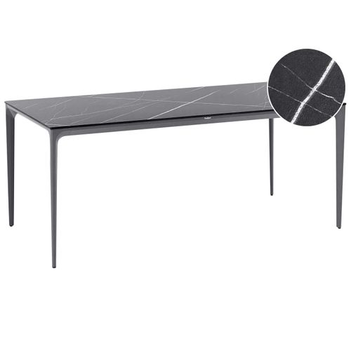 Table De Salle à Manger De Jardin Sovareto 180 Cm 90 Cm Effet Marbre Marbre Noir