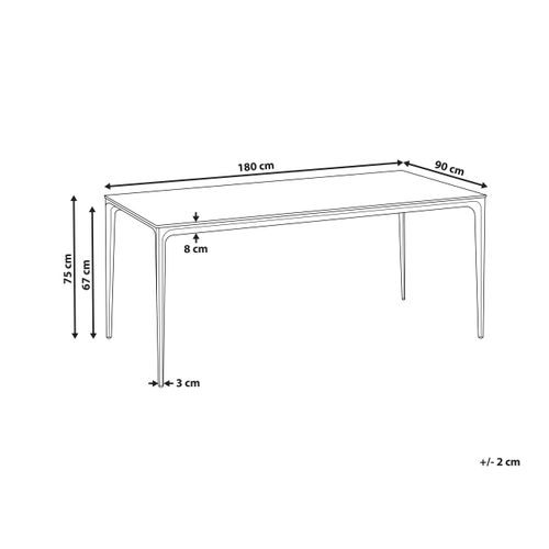 Table De Salle à Manger De Jardin Sovareto 180 Cm 90 Cm Effet Marbre Marbre Noir
