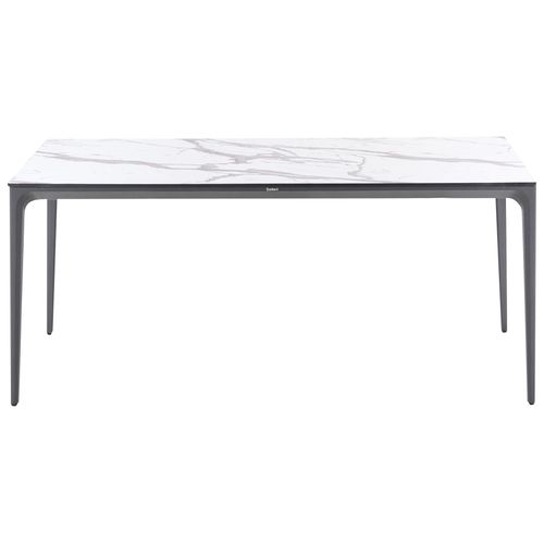 Table De Salle à Manger De Jardin Sovareto 180 Cm 90 Cm Effet Marbre Marbre Blanc