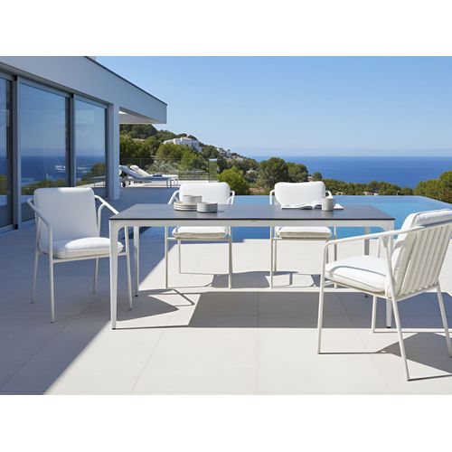 Table De Salle à Manger De Jardin Sovareto 180 Cm 90 Cm Effet Pierre Gris Foncé