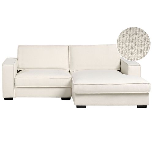 Canapé D'angle Kolding Bouclé Beige Clair Côté Gauche