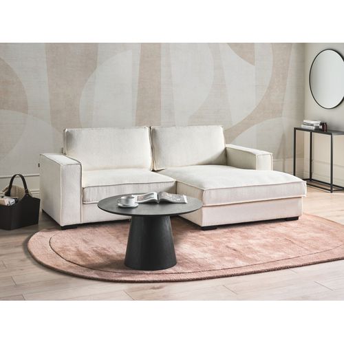 Canapé D'angle Kolding Bouclé Beige Clair Côté Gauche