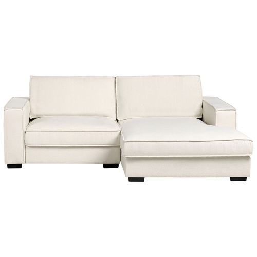 Canapé D'angle Kolding Bouclé Beige Clair Côté Gauche