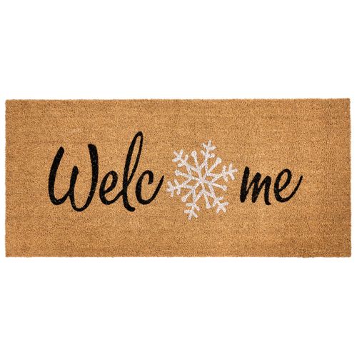 Paillasson Balanacan Naturel 55 X 120 Cm Motif De Noël Fibre De Coco