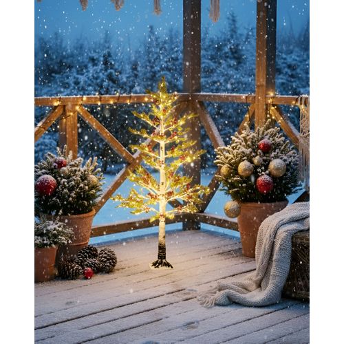 Décoration Extérieure LED Vasslen Arbre De Noël 160 Cm Blanc