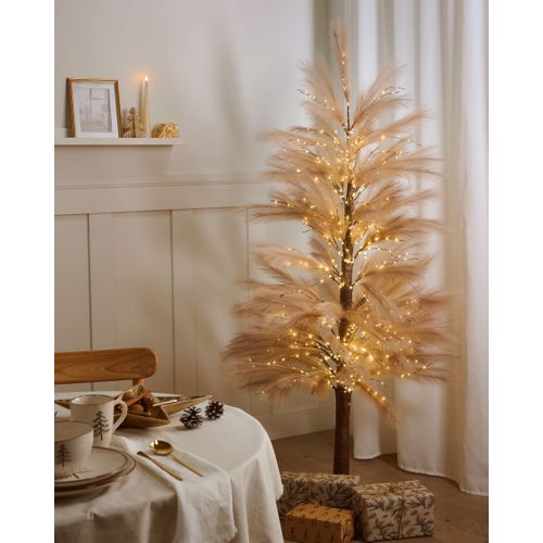 Décoration Extérieure LED Hauganes Arbre De Noël 190 Cm Beige