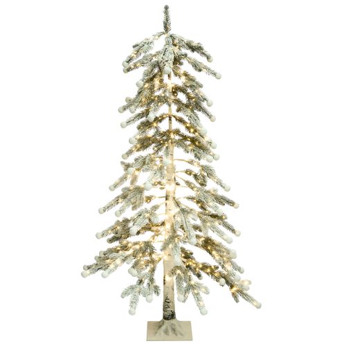 Décoration Extérieure LED Hasslan Arbre De Noël 125 Cm Blanc