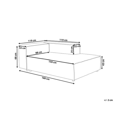 Méridienne Côté Gauche Ardal Velours Côtelé Bleu Foncé
