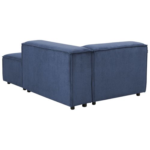 Méridienne Côté Gauche Ardal Velours Côtelé Bleu Foncé