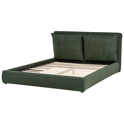 Lit à Eau Tissu Bajonna 160 X 200 Cm Vert Foncé