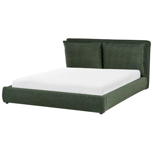 Lit à Eau Tissu Bajonna 160 X 200 Cm Vert Foncé