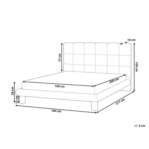 Lit Avec Sommier Bouclé Cressat 160 X 200 Cm Blanc Cassé
