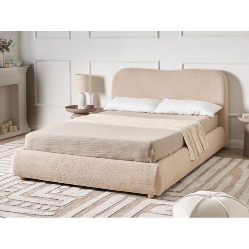 Lit Ottoman Bouclé Blagnac 140 X 200 Cm Beige
