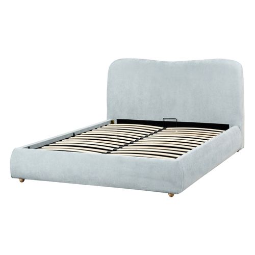 Lit Ottoman Tissu Blagnac 140 X 200 Cm Bleu Clair