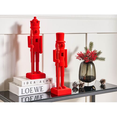 Lot De 2 Figurines Flatey Casse-noisette 40 Cm Rouge