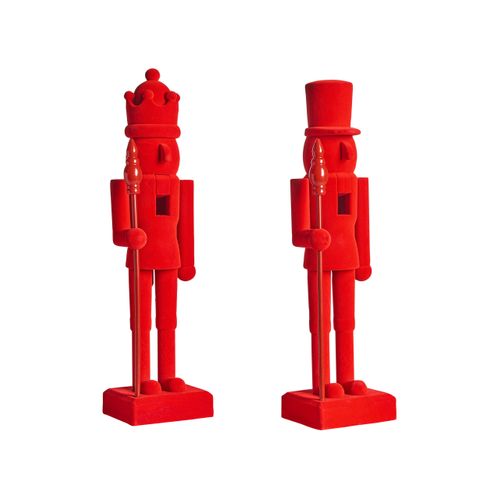 Lot De 2 Figurines Flatey Casse-noisette 40 Cm Rouge