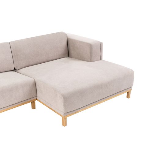 Canapé D'angle 5 Places Veng Tissu Taupe Côté Gauche