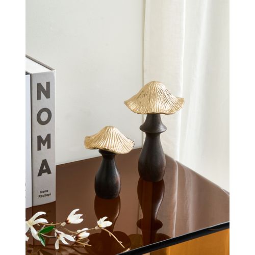 Lot De 2 Figurines Champignon Dubljani Noir/doré