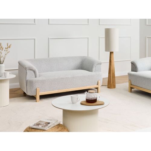 Canapé 2 Places Alnor Tissu Gris Clair