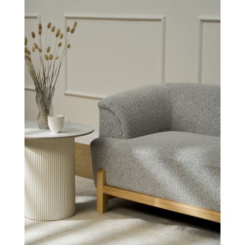 Canapé 2 Places Alnor Tissu Gris Clair