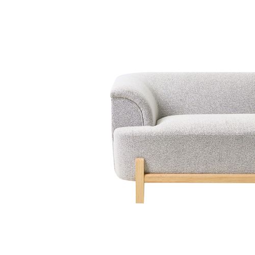 Canapé 2 Places Alnor Tissu Gris Clair