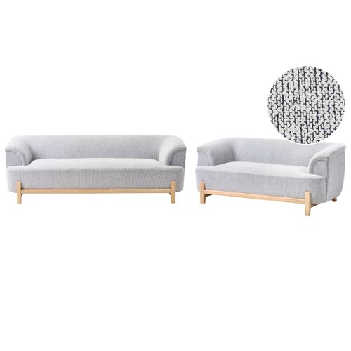 Ensemble De Salon 5 Places Alnor Tissu Gris Clair