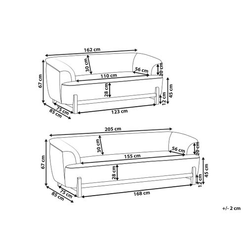 Ensemble De Salon 5 Places Alnor Tissu Gris Clair