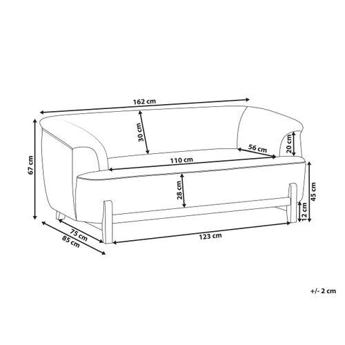 Canapé 2 Places Alnor Tissu Gris Foncé