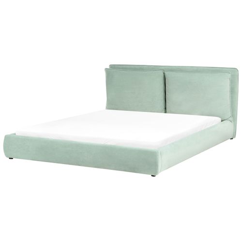 Lit Avec Sommier Velours Bajonna 180 X 200 Cm Vert Menthe