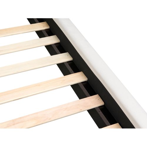 Lit Avec Sommier Velours Bajonna 180 X 200 Cm Blanc Cassé