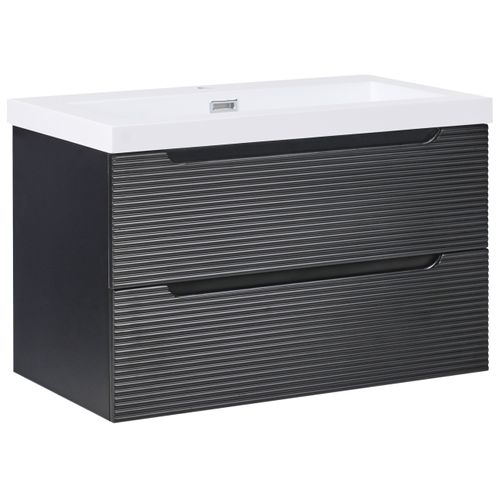 Meuble-lavabo Mural Avec Vasque Makana Noir