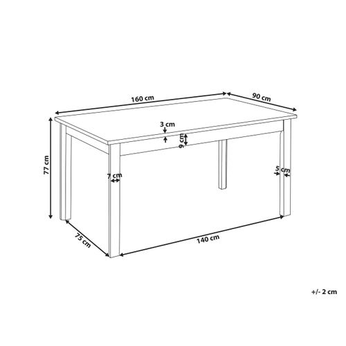 Table De Repas Gisela Chêne Clair 160 Cm 90 Cm