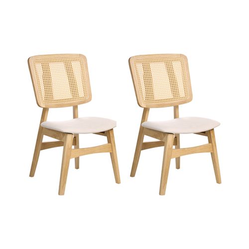 Lot De 2 Chaises De Salle à Manger Alcova Bois Marron Clair