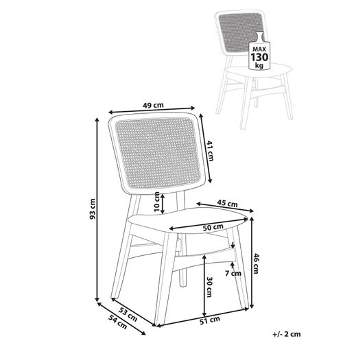 Lot De 2 Chaises De Salle à Manger Alcova Bois Marron Clair