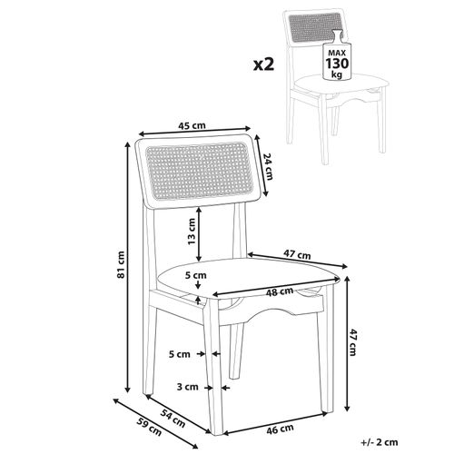 Lot De 2 Chaises De Salle à Manger Rubonia Bois Noir