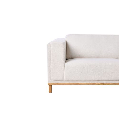 Canapé D'angle 5 Places Veng Tissu Blanc Cassé Côté Gauche