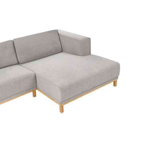 Canapé D'angle 5 Places Veng Tissu Gris Côté Gauche
