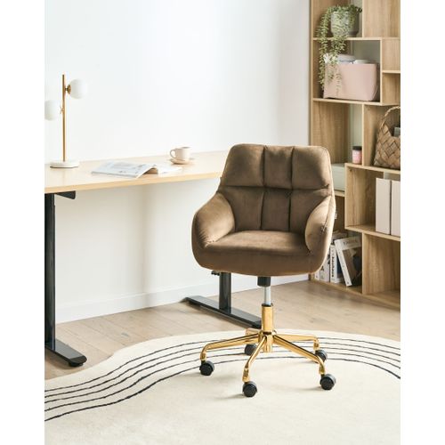 Chaise De Bureau Palmdale Velours Marron