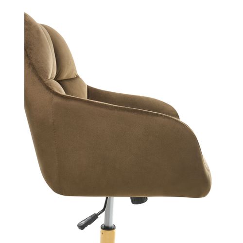 Chaise De Bureau Palmdale Velours Marron