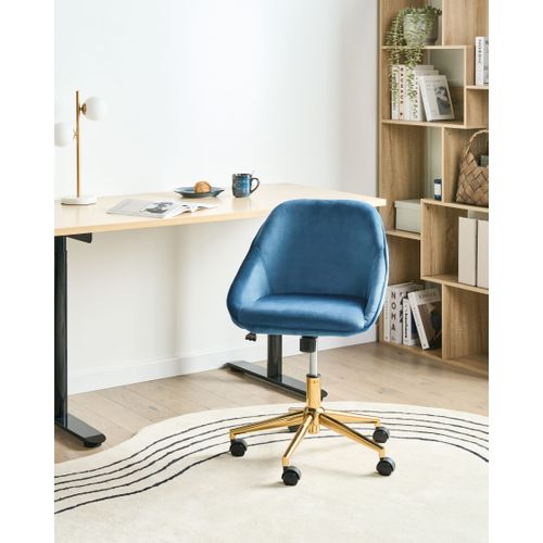 Chaise De Bureau Bardsdale Velours Bleu Marine