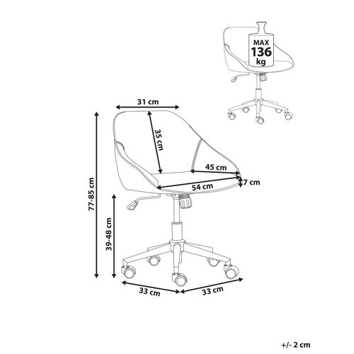 Chaise De Bureau Bardsdale Velours Bleu Marine